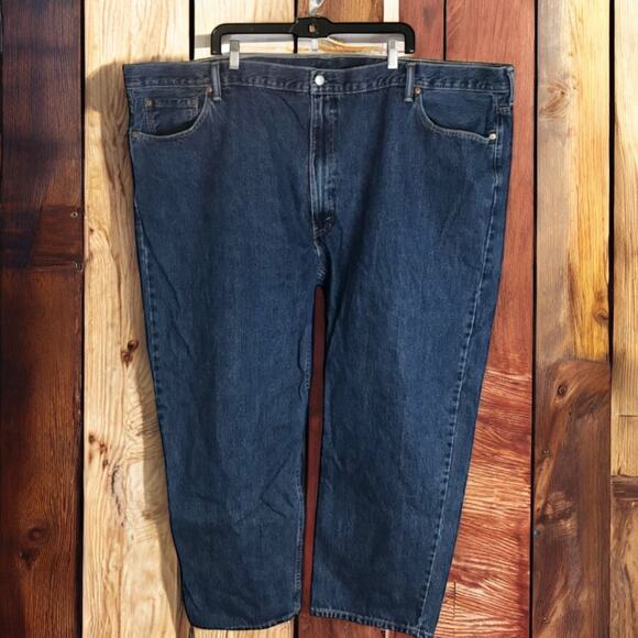 Levi's 550 Men's 56x30 Fits 55x29 Dark Stonewash Relaxed Fit 100% Cotton Jeans - Picture 1 of 12